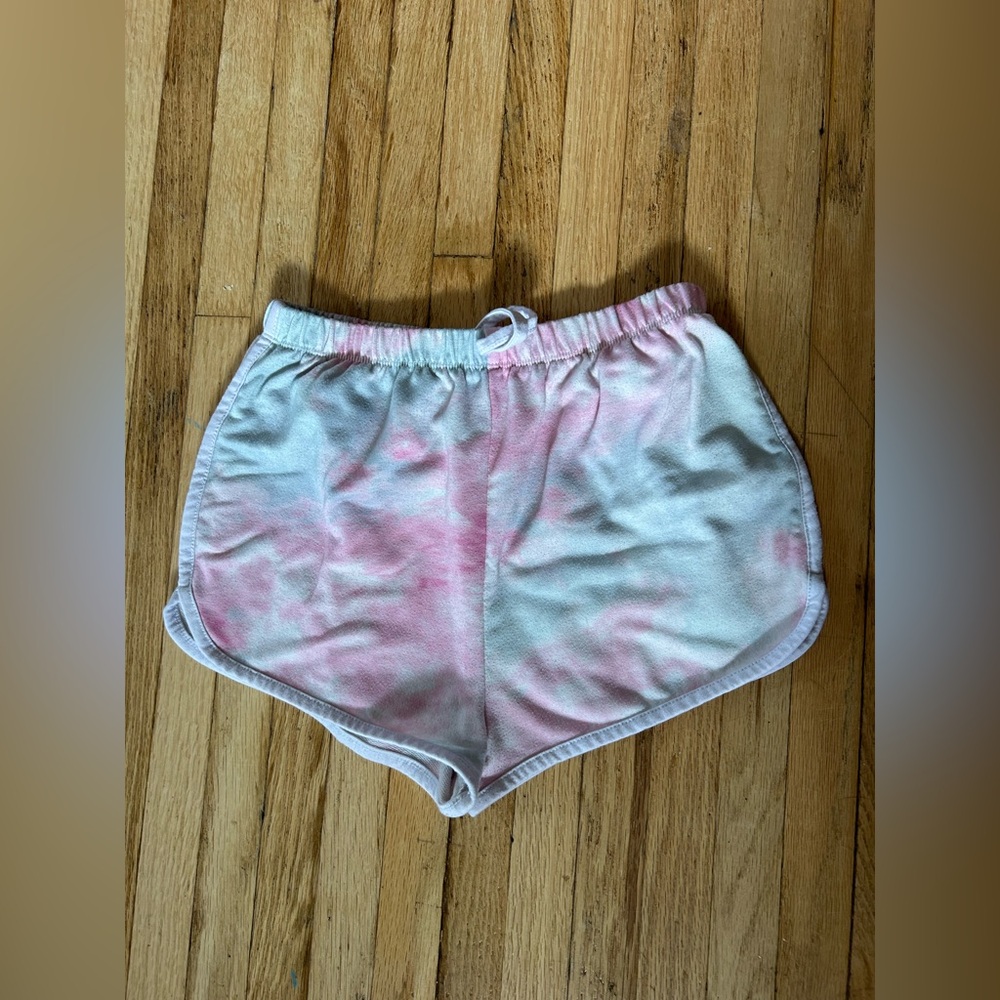 Kids Pink and White Tie-Dye Shorts